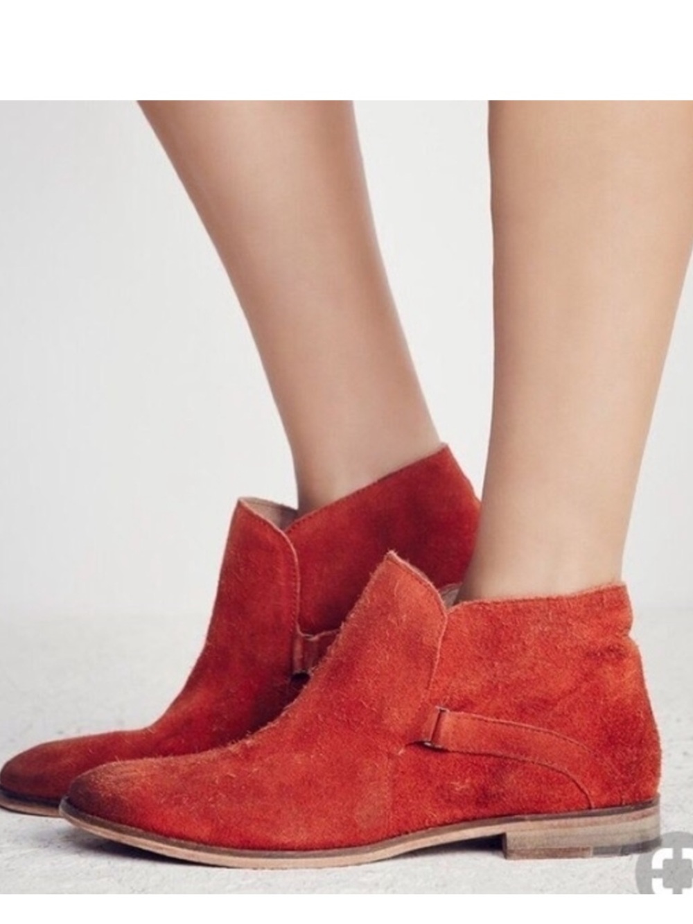 Free People Summit Red Suede Ankle Boot 39
